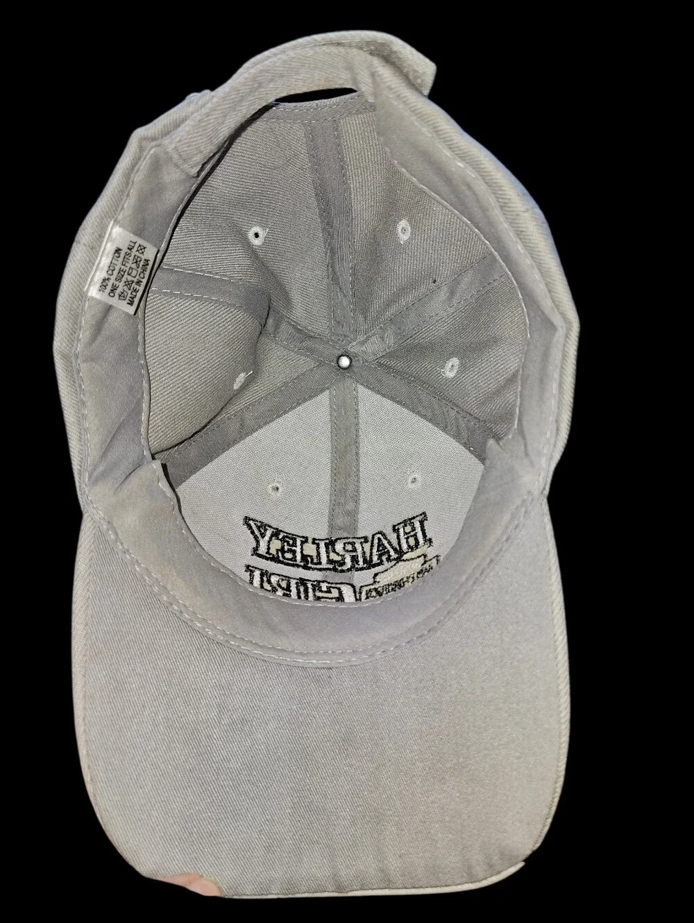 Harley-Davidson Grey Harley Girl Cap with Black Embroidered Flames